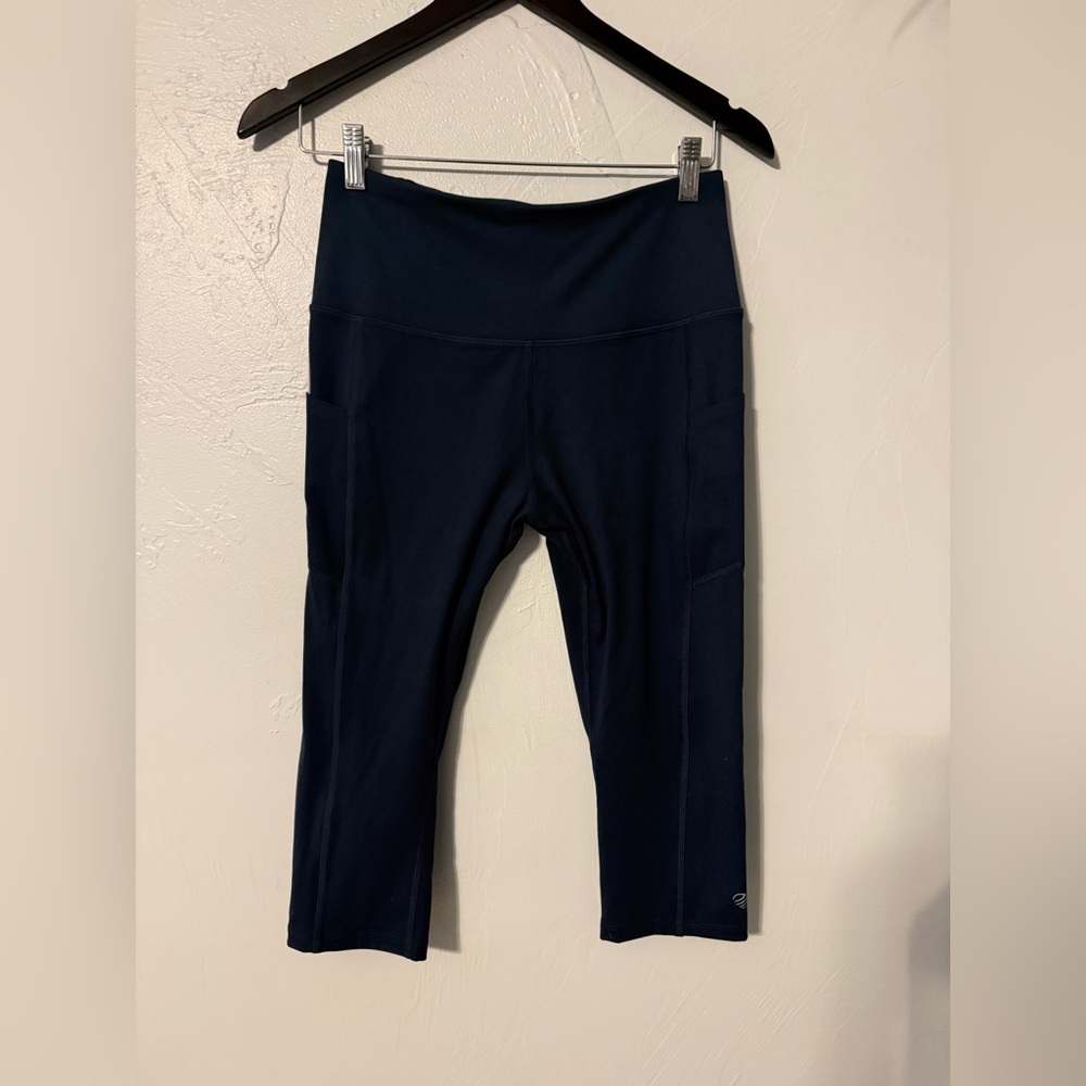 MPG Sport Step Up High Waisted Capri Leggings Dark Teal M NWT